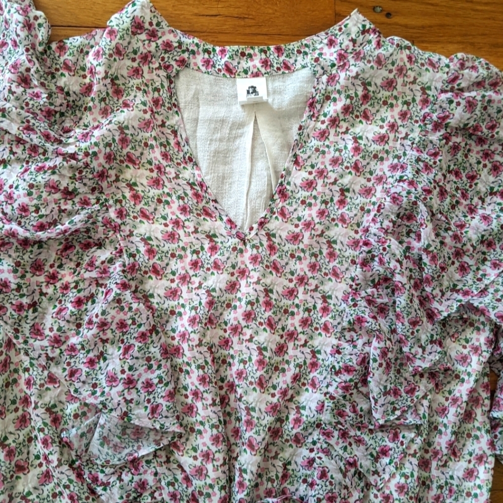 Flawless Floral Ruffle Mini Dress - Picture 7 of 10